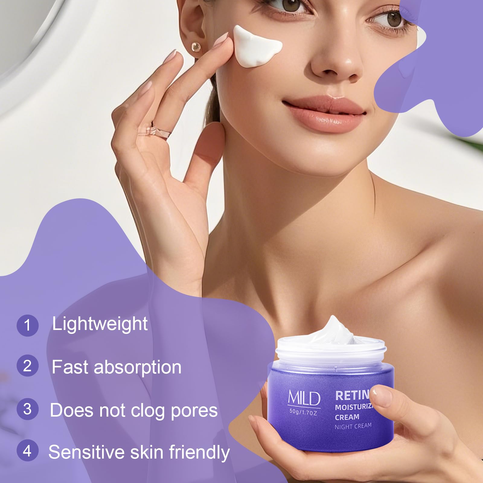 Retinol & Hyaluronic Night Cream – Anti-Aging Face Moisturizer