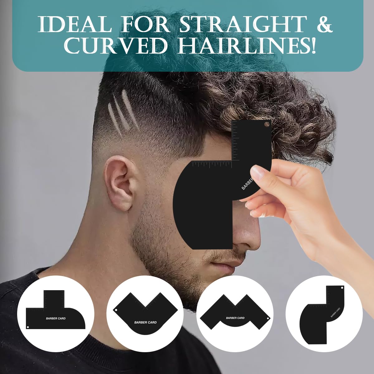 Barber Hairline Guide – Enhancement Card for Barber, Reusable Shaping & Beard Line Tool