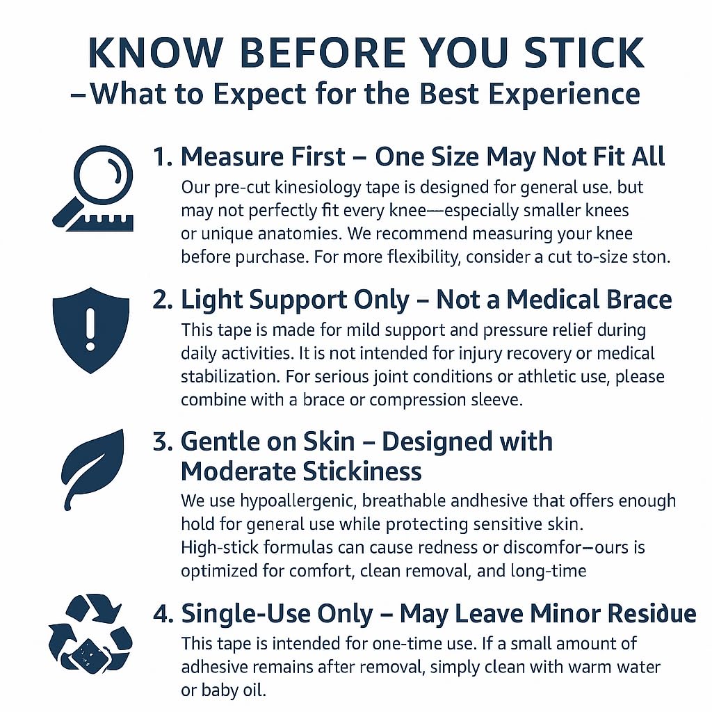 Precut Kinesiology Knee Tape, 10PCS Waterproof Support （Beige）