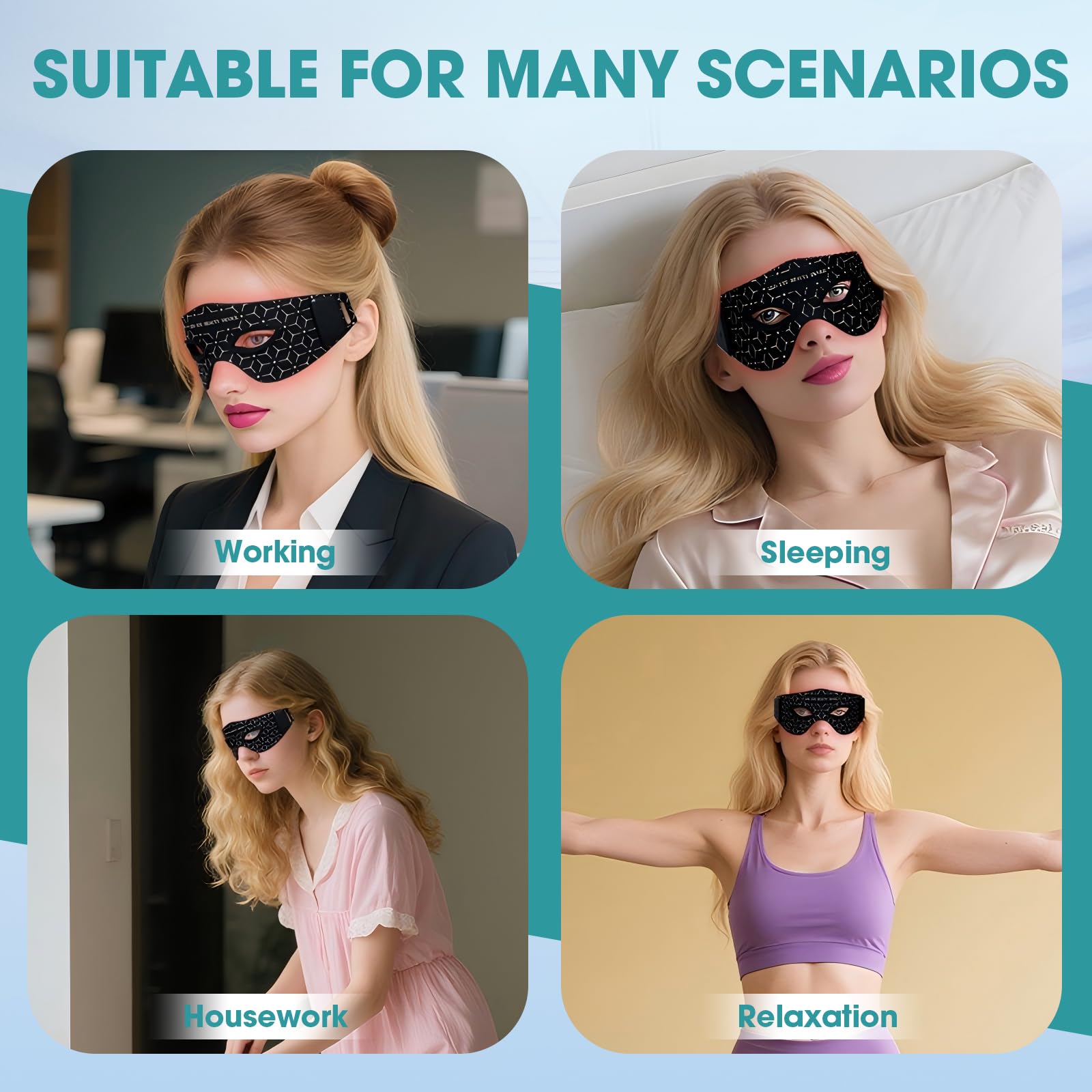 LED Eye Mask, 5 Modes Light Therapy, Comfortable Fit