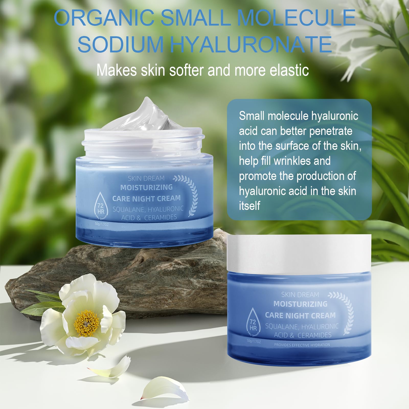 Night Cream with Hyaluronic Acid & Green Tea 50g/2oz