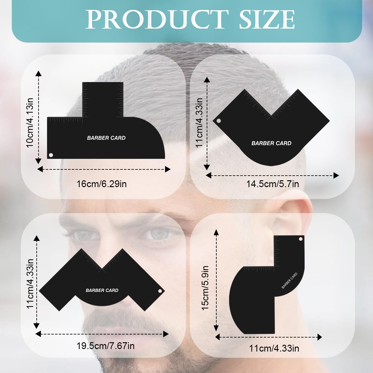 Barber Hairline Guide – Enhancement Card for Barber, Reusable Shaping & Beard Line Tool