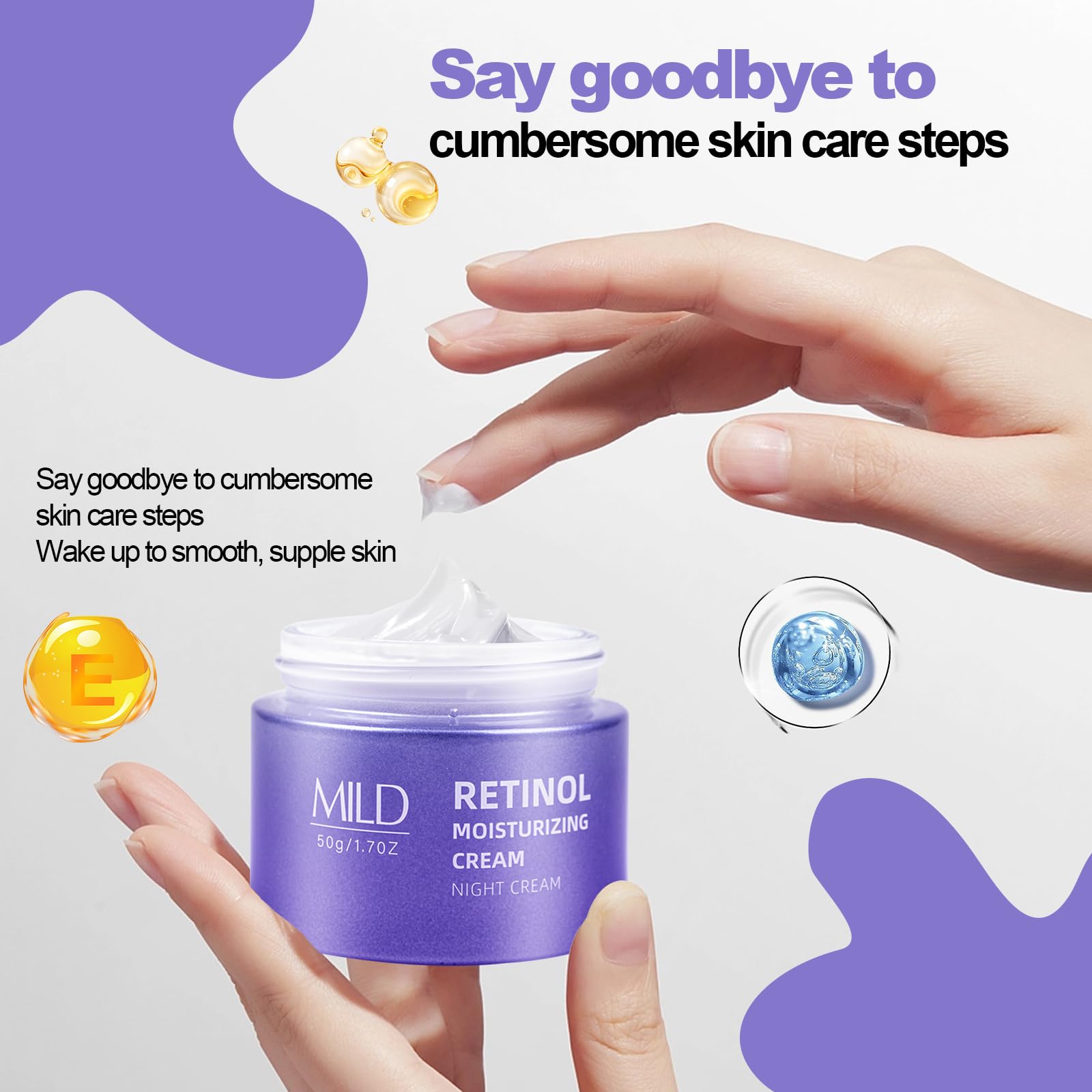 Retinol & Hyaluronic Night Cream – Anti-Aging Face Moisturizer